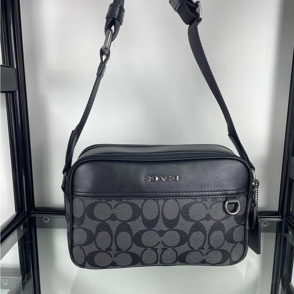 Coach Black and Gray Men's Bag